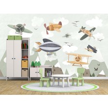 Grown Hava Araçları Çocuk Duvar Kağıdı