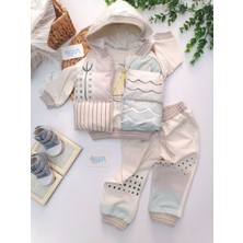 Hippıl Yelkenli Ayıcık Yelekli 3'lü Takım Taş - 6-9 Ay