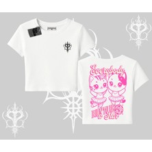 Born To Be A Star Yazılı Sevimli Kedi Arka Baskılı Babby Tee Tshirt