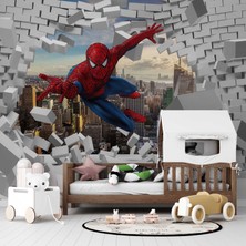 Grown Örümcek Adam Şehir Manzarası Çocuk Duvar Kağıdı