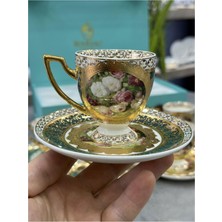 Lüx Bone Porselen 24 Ayar Altın Kaplama Fincan Takımı