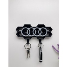 3dpazarıcom 3D Baskı Dekoratif Audi Model Izgara Tasarımlı Anahtar Askılığı