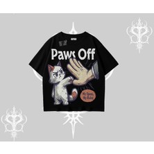 Procatstinator Kedi Baskılı Kayık Yaka Tshirt
