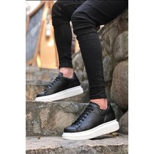 Liarca Kadın Erkek Unisex Bağcıklı Deri Yüksek Tabanlı Rahat Günlük Spor Ayakkabı Sneaker