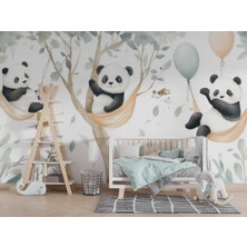 Grown Neşeli Pandalar Çocuk Duvar Kağıdı