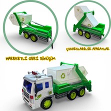 Yıldırım Oyuncak Sesli ve Işıklı Geri Dönüşüm Fonksiyonlu Hareketli Çöp Kamyonu 28 cm Açılabilir Aparatlı