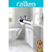 Ralken Taharet Musluğu Seti Çubuk Kollu Taharet Musluğu & Ara Musluk ve 70 cm Flex Hortumu