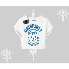 Catspirit Sunday Brave Feline Yazılı Kedi Baskılı Babby Tee Tshirt