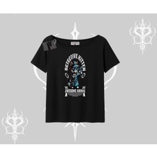Detective Kitten Kedi Baskılı Kayık Yaka Tshirt