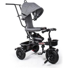 Feyza Design Siyah Hiper Bike Üç Tekerlekli Çocuk Bisikleti, Tente ve Ebeveyn Kontrollü