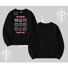 Kitti Sweet Mini Logo Baskılı Kayık Yaka Sweatshirt