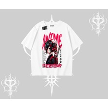 Oversize Tshirt Anime Girlfriend Kırmızı