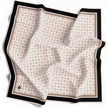 Violla Twill V Desenli Krem Renkli 90X90 Eşarp (Ipek Içermez) Dikim Şekli : El Dikişi