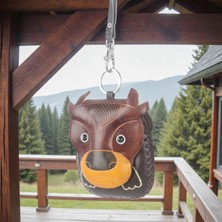 Elifeshop El Yapımı Hakiki Deri Boğa Tasarımlı Fermuarlı Kadın Cüzdan | Kartlık Bozuk Para Anahtarlık