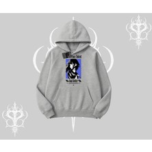 Kapşonlu Sweatshirt Oversize Anime Kız Baskılı