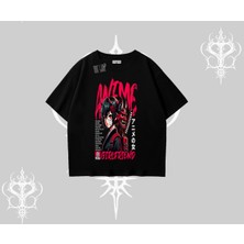 Oversize Tshirt Anime Girlfriend Kırmızı