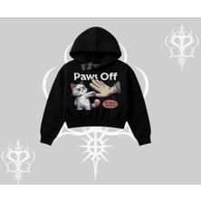 Procatstinator Kedi Baskılı Kayık Yaka Sweatshirt