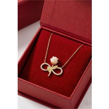 Çekirdek Jewelry 925 Ayar Gümüş Sonsuzluk Güllü Kolye
