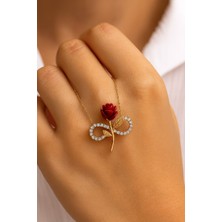 Çekirdek Jewelry 925 Ayar Gümüş Sonsuzluk Güllü Kolye