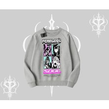 Biskilet Sweatshirt Fearless Soul Anime Kolaj Baskılı