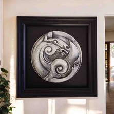 Purple Dragon Sanatçıdan El Yapımı Rölyef At Tablo, Özel Tasarım 24X24