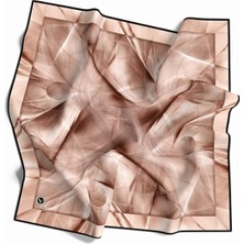 Violla Twill Soyut Desenli Somon Renkli 90X90 Eşarp (Ipek Içermez) Dikim Şekli : El Dikişi