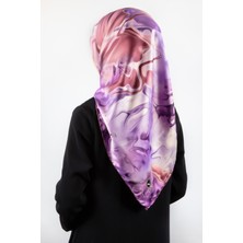 Violla Rayon Batik Desenli Lila Renkli 90X90 Dikim Şekli : El Dikişi Eşarp (Ipek Içermez) Kenar Dikiş Şekli