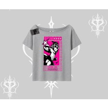 Kayık Yaka Tshirt Heroic Anime Girl Japon Stil Grafik Baskılı