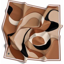 Violla Twill Dalga Desenli Bakır Renkli 90X90 Eşarp (Ipek Içermez)