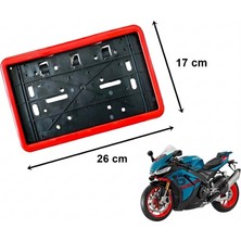 Oto Aksesuarcım Çerçeveli Dikdörtgen Plakalık Plaka Altlığı Kırmızı 26X17CM 1 Adet