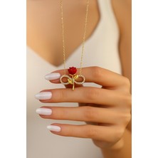 Çekirdek Jewelry 925 Ayar Gümüş Sonsuzluk Güllü Kolye