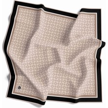 Violla Twill V Desenli Bej Renkli 90X90 Eşarp (Ipek Içermez) Dikim Şekli : El Dikişi