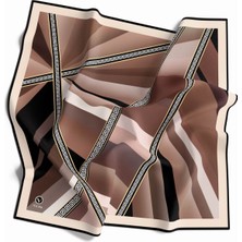 Violla Kristal Geometrik Desenli Somon Renkli 90X90 Dikim Şekli : El Dikişi Eşarp (Ipek Içermez)