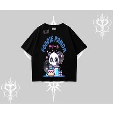 Oversize Tshirt Foodie Panda Tatlı ve Sevimli Panda Baskılı
