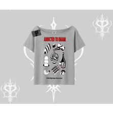 Kayık Yaka Tshirt Japon Mutfağı Umami Temalı Baskılı