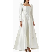Ac By Aanchal Chanda Kristal Işlemeli Saten Maxi Kadın Elbise