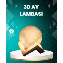 Teknodayım 16 Renkli 3D Ay Gece Lambası Rgb Modlu Şarjlı