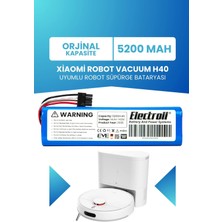 Electroll Xiaomi Robot Vacuum H40 Uyumlu Batarya (Standart Kapasite) 5200MAH Robot Süpürge BATARYASI-BHR07XBEU