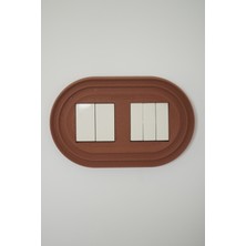 KushKafa Dekoratif Priz & Anahtar Çerçevesi – Modern Doğal Tasarım Duvar Aksesuarı Dual Brown