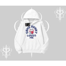 Kapşonlu Sweatshirt Sevimli Tavşan Some Bunny Loves Me Baskılı