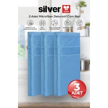 Mikrofiber 3lü Dekoratif Cam Bezi 42X68CM - Mavi