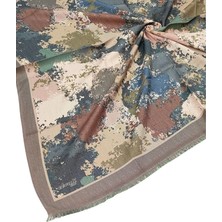 Mim Eşarp ve Şal Ebruli Kışlık Desenli Eşarp 95X95 cm