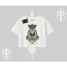 Oversize Crop Tshirt Sword Knight Skull Impossible Street Creed