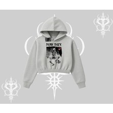 Kapşonlu Crop Sweatshirt Punk Rock Chaos Skeleton Riot
