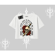 Oversize Crop Tshirt Your Love Is Killing Me Dead Romance
