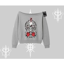 Kayık Yaka Sweatshirt Stay Humble Work Hard Enjoy Life