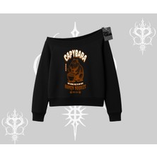Kayık Yaka Sweatshirt Cute Capybara Enjoying Ramen Noodles Artwork
