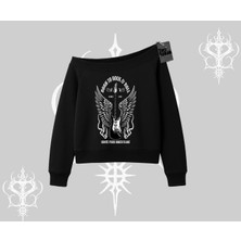 Kayık Yaka Sweatshirt Born To Rock Eternal Flame Legacy