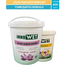 İnnoWet Yumuşatıcı & Çiçek Bahçesi Kokulu Yuvarlak Kova Islak Mendil – Yüzey Temizlik Havlusu 2’li Promosyon Set