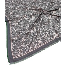 Mim Eşarp ve Şal Ebruli Kışlık Desenli Eşarp 95X95 cm